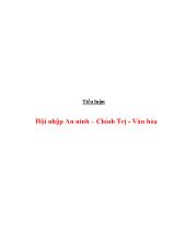 Tiểu luận Hội nhập An ninh – Chính Trị - Văn hóa