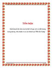 Tiểu luận Kinh doanh bãi cắm trại du lịch với quy mô và chất lượng tương đương tiêu chuẩn 4 sao của khách sạn Tiên Sa Camp