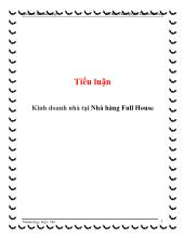 Tiểu luận Kinh doanh nhà tại Nhà hàng Full House