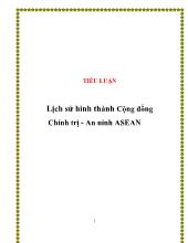 Tiểu luận Lịch sử hình thành Cộng đồng Chính trị - An ninh ASEAN
