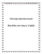 Tiểu luận Luật kinh doanh Ban kiểm soát công ty cổ phần