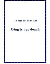 Tiểu luận Luật kinh doanh Công ty hợp doanh