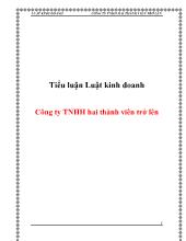 Tiểu luận Luật kinh doanh Công ty TNHH hai thành viên trở lên