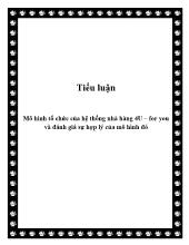 Tiểu luận Mô hình tổ chức của hệ thống nhà hàng 4U – for you và đánh giá sự hợp lý của mô hình đó