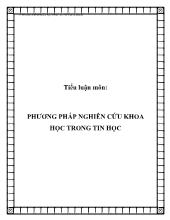Tiểu luận môn phương pháp nghiên cứu khoa học trong tin học