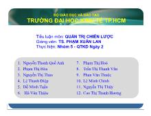 Tiểu luận Môn: quản trị chiến lược