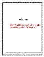 Tiểu luận Một vài điều cần lưu ý khi kinh doanh với Hoa Kỳ