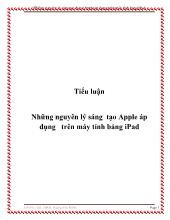 Tiểu luận Những nguyên lý sáng tạo Apple áp dụng trên máy tính bảng iPad