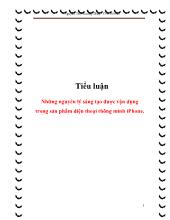 Tiểu luận Những nguyên lý sáng tạo được vận dụng trong sản phẩm điện thoại thông minh iPhone