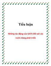 Tiểu luận Những tác động của GATS đối với các nước đang phát triển