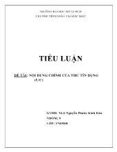 Tiểu luận Nội dung chính của thư tín dụng (L/C)