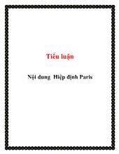 Tiểu luận Nội dung Hiệp định Paris