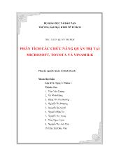 Tiểu luận Phân tích các chức năng quản trị tại Microsoft, Toyota và Vinamilk
