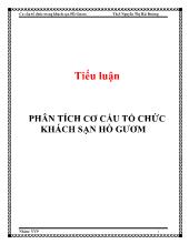 Tiểu luận Phân tích cơ cấu tổ chức khách sạn Hồ Gươm
