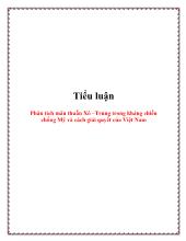 Tiểu luận Phân tích mâu thuẫn Xô –Trung trong kháng chiến chống Mỹ và cách giải quyết của Việt Nam