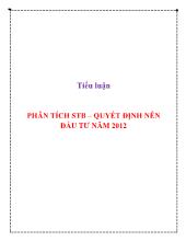 Tiểu luận Phân tích STB – quyết định nên đầu tư năm 2012