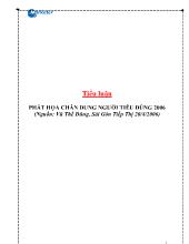 Tiểu luận Phát họa chân dung người tiêu dùng 2006 (Nguồn: Vũ Thế Dũng, Sài Gòn Tiếp Thị 20/4/2006)