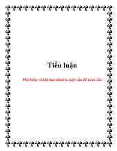 Tiểu luận Phổ biến vũ khí hạt nhân là một vấn đề toàn cầu