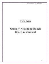 Tiểu luận Quản lý Nhà hàng Beach Beach restaurant