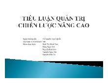 Tiểu luận Quản trị chiến lược nâng cao