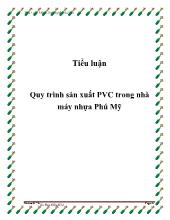 Tiểu luận Quy trình sản xuất PVC trong nhà máy nhựa Phú Mỹ