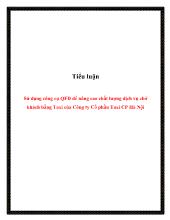 Tiểu luận Sử dụng công cụ QFD để nâng cao chất lượng dịch vụ chở khách bằng Taxi của Công ty Cổ phần Taxi CP Hà Nội