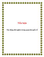 Tiểu luận Tác động đói nghèo trong quan hệ quốc tế