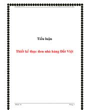 Tiểu luận Thiết kế thực đơn nhà hàng Đất Việt