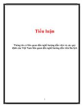 Tiểu luận Thông tin có liên quan đền nghề hướng dẫn viên và các quy định của Việt Nam liên quan dến nghề hướng dẫn viên Du lịch