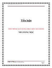 Tiểu luận Tiến trình xây dựng thực đơn nhà hàng nhà hàng mộc