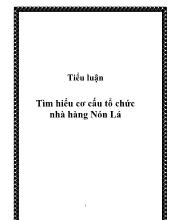 Tiểu luận Tìm hiểu cơ cấu tổ chức nhà hàng Nón Lá