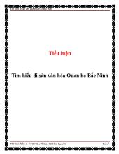 Tiểu luận Tìm hiểu di sản văn hóa Quan họ Bắc Ninh