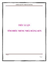 Tiểu luận Tìm hiểu menu nhà hàng Sen