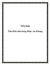 Tiểu luận Tìm hiểu nhà hang Phúc An Khang