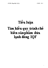 Tiểu luận Tìm hiểu quy trình chế biến sản phẩm dứa lạnh đông IQF