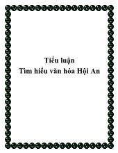 Tiểu luận Tìm hiểu văn hóa Hội An