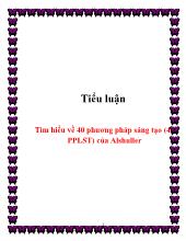 Tiểu luận Tìm hiểu về 40 phương pháp sáng tạo (40 PPLST) của Alshuller