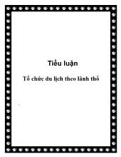 Tiểu luận Tổ chức du lịch theo lãnh thổ