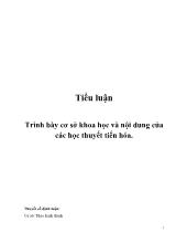 Tiểu luận Trình bày cơ sở khoa học và nội dung của các học thuyết tiến hóa