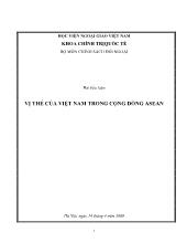 Tiểu luận Vị thế của Việt Nam trong cộng đồng ASEAN