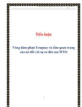 Tiểu luận Vòng đàm phán Uruguay và tầm quan trọng của nó đối với sự ra đời của WTO