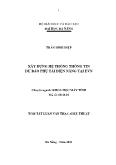 Xây dựng hệ thống thông tin dự báo phụ tải điện năng tại EVN
