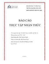 Báo cáo Thực tập nhận thức tại Chi nhánh Công ty cổ phần cửa Châu Âu