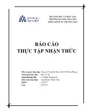 Báo cáo Thực tập nhận thức tại  Công ty Cổ phần Đầu tư Sản xuất- Thương mại Kim Phong