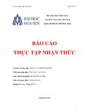 Báo cáo Thực tập nhận thức tại công ty TNHH Đông Đô