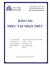 Báo cáo Thực tập nhận thức tại Công ty TNHH Giao Nhận Năm Sao Vàng
