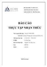 Báo cáo Thực tập nhận thức tại Công ty TNHH một thành viên xuất khẩu lao động thương mại và du lịch Sovilaco