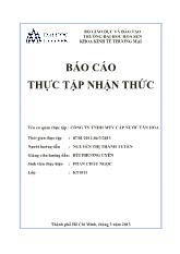 Báo cáo Thực tập nhận thức tại Công ty TNHH một thành viên cấp nước Tân Hòa
