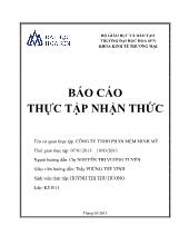 Báo cáo Thực tập nhận thức tại công ty TNHH phần mềm Minh Mỹ