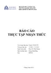 Báo cáo Thực tập nhận thức tại Công ty TNHH PTP